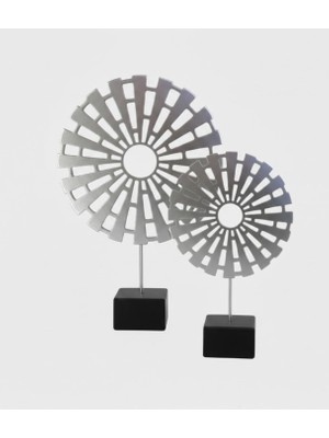 Akua 2'li Set Modern Çark Tasarım Dekoratif Biblo