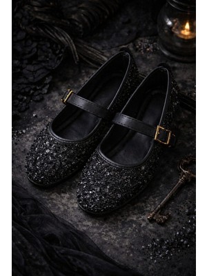 Slipcat Pullu Simli Payetli Toka Detaylı Kadın Şık Günlük Babet