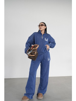 Özge Özgenç Yazı Baskılı Sweat Takım