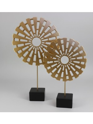 Akua 2'li Set Modern Çark Tasarım Dekoratif Biblo