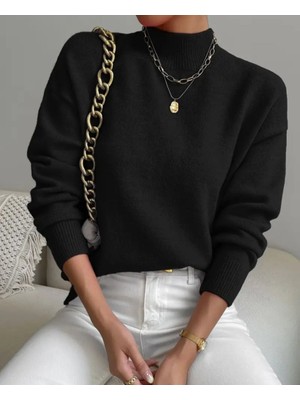 ModaSize Kadın Uzun Kollu Balıkçı Yaka Triko Bluz