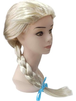 Platin Altın Dore Renk Karlar Ülkesi Elsa Frozen Peruğu Çocuk Boy