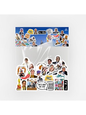 Baprile The Office Sticker Paketi 25 Parça Kaliteli Su Geçirmez Etiket Seti