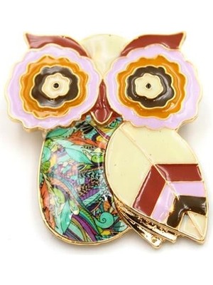 Royaleks Baykuş Broş - Çok Renkli