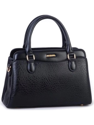 Nas Bag Şık Kadın Midi El ve Omuz Çantası Siyah Victoria