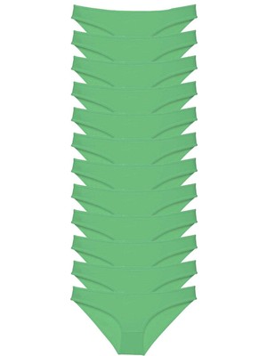 Vexor 12 Adet Süper Eko Set Likralı Kadın Slip Külot Yeşil