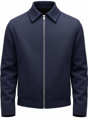 Plus Scorpion Erkek Fermuarlı Mevsimlik Mont Ceket – Tok Dokulu Gömlek Yaka