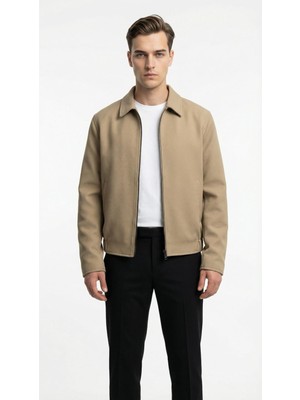 Plus Scorpion Erkek Fermuarlı Mevsimlik Mont Ceket – Tok Dokulu Gömlek Yaka