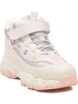 Cool Bella Uzun F Beyaz Cırtlı Desenli Kız Çocuk Spor Ayakkabı