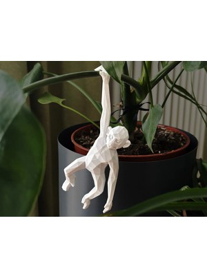 Sora Design Dekoratif Asılı Maymun Figürü - Saksı ve Ev Aksesuarı