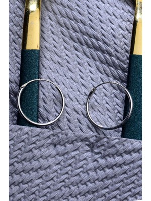 925 Ayar Gümüş Halka Küpe 1,4 mm - 16 mm