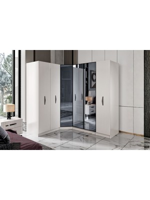 Doressa Rany 6 Kapılı Köşe Gardırop