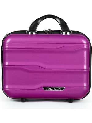 Polo&sky Azra Model Mor Pp Poliproilen Kırılmaz Makyaj Çantası El Valizi