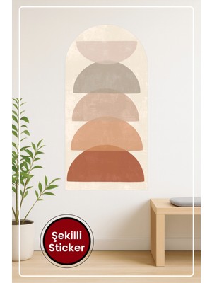 KOSS Dijital Oval Şekilli Bohem Tarzı Renkler ve Desenler Dekoratif Duvar Sticker Ev Ofis Salon Hol