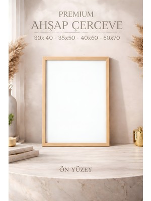 Veronica Line Doğal Ahşap Fotoğraf Çerçevesi | Duvar Çerçevesi | 30X40 35X50 40X60 50X70