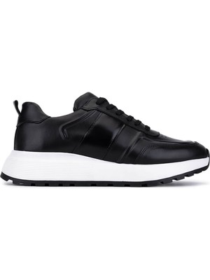 Tamer Tanca Erkek Hakiki Deri Siyah Sneakers & Spor Ayakkabı 222 70113 Erk Ayk SK25-26 Sıyah