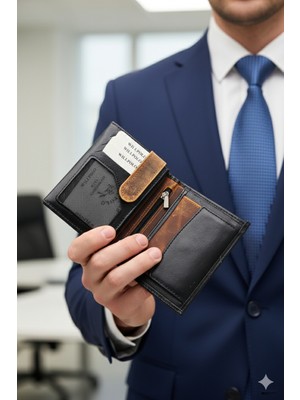 Willpolo Hakiki Dana Derisi Dikey Büyük Boy Cüzdan Kartlık (11.5x9.5cm)