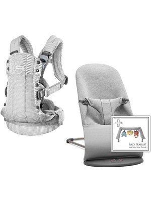 Babybjörn 2'li Set Soft Oyuncaklı Bliss Ana Kucağı 3D Jersey Light Grey & Kanguru Harmony Mesh Silver