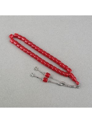 Lapisdo Katalin Çubuk Alpaka Püsküllü Kapsül Kesim 10.5X11MM Tesbih -Kırmızı