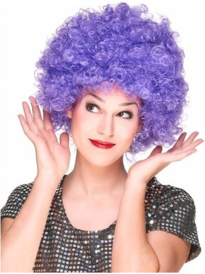 Ett Mor Renk Kıvırcık Afro Bonus Peruk Parti Peruğu Dinç Store - 004982