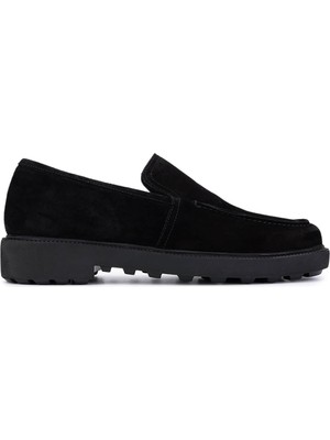 Tamer Tanca Erkek Hakiki Deri Siyah Süet Loafer Ayakkabı 1100 1914 Erk Ayk SK25-26 Sıyah Suet