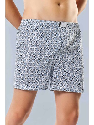 ModaSize Erkek Penye Empirme Boxer Desenli Büyük Beden - 1277A