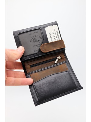 Willpolo Hakiki Dana Derisi Dikey Büyük Boy Cüzdan Kartlık (11.5x9.5cm)