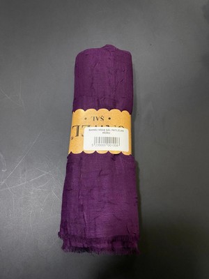 Jawel Bambu Kraş Şal Patlıcan Moru