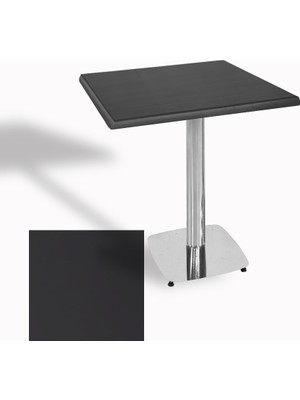 Dockers Tokyo Kare Masa (Kromnikel) 70X70 cm - (Werzalit, Wermodin ve Allzalit Tabla) - Siyah