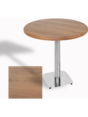 Dockers Tokyo Yuvarlak Masa (Kromnikel) Çap 80CM - (Werzalit, Wermodin ve Allzalit Tabla) - Novagento