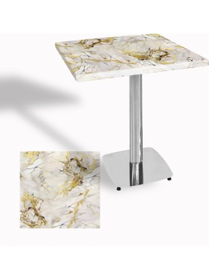 Dockers Tokyo Kare Masa (Kromnikel) 60X60 cm - (Werzalit, Wermodin ve Allzalit Tabla) - Gold