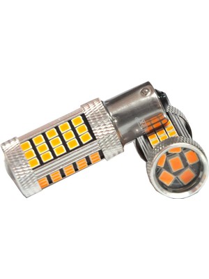 3 Tıkla Premium Serisi Profesyonel P21W 1156 15W Tek Duy Led Ampul Turuncu Mercekli Ultra Parlak