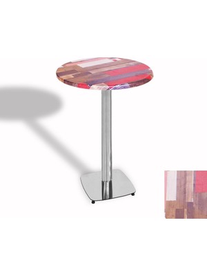 Dockers Bistro Masa Tokyo Kromnikel - (Werzalit, Wermodin ve Allzalit Tabla 60 cm Çap) - Redwood