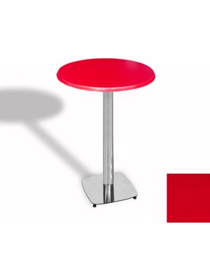 Dockers Bistro Masa Tokyo Kromnikel - (Werzalit, Wermodin ve Allzalit Tabla 60 cm Çap) - Kırmızı