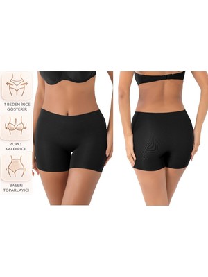 Bipamuk Kadın Lazer Kesim Boxer Korse Dikişsiz Toparlayıcı Korse