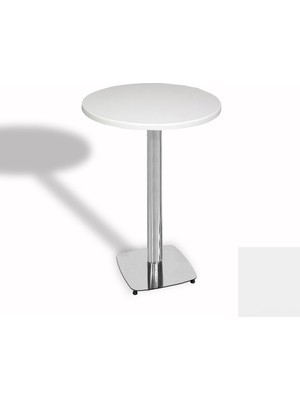 Dockers Bistro Masa Tokyo Kromnikel - (Werzalit, Wermodin ve Allzalit Tabla 60 cm Çap) - Beyaz