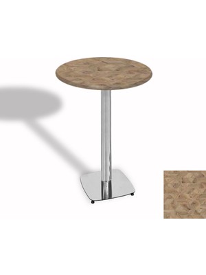 Dockers Bistro Masa Tokyo Kromnikel - (Werzalit, Wermodin ve Allzalit Tabla 70 cm Çap) - Edgy Wood