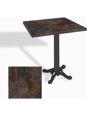 Dockers Çipa Döküm Ayak Kare Masa 80X80 cm - (Werzalit, Wermodin ve Allzalit Tabla) - Metal Oxid 3