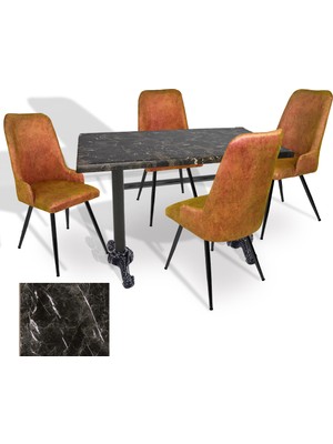 Dockers Çipa - Çırağan Mutfak Masa Takımı - 80X140 (Werzalit, Wermodin ve Allzalit Tabla) - (Teramo - Kiremit)