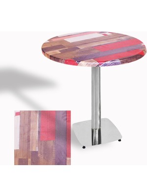 Dockers Tokyo Yuvarlak Masa (Kromnikel) Çap 90CM - (Werzalit, Wermodin ve Allzalit Tabla) - Redwood