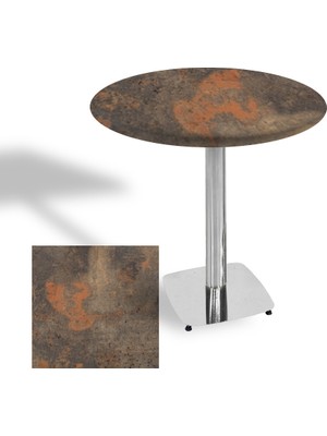 Dockers Tokyo Yuvarlak Masa (Kromnikel) Çap 60CM - (Werzalit, Wermodin ve Allzalit Tabla) - Metalic Oxid 1