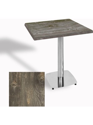 Dockers Tokyo Kare Masa (Kromnikel) 80X80 cm - (Werzalit, Wermodin ve Allzalit Tabla) - Old Pine