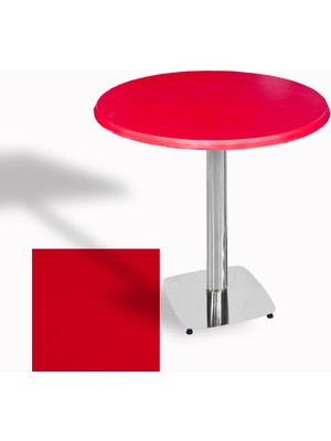 Dockers Tokyo Yuvarlak Masa (Kromnikel) Çap 70CM - (Werzalit, Wermodin ve Allzalit Tabla) - Kırmızı