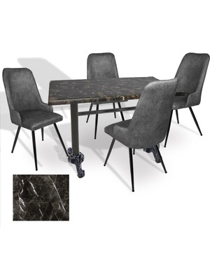 Dockers Çipa - Çırağan Mutfak Masa Takımı - 70X120 (Werzalit, Wermodin ve Allzalit Tabla) - (Teramo - Füme)