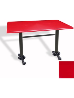 Dockers Çipa Döküm Ayak Masa 80X120 cm - (Werzalit, Wermodin ve Allzalit Tabla) - Kırmızı
