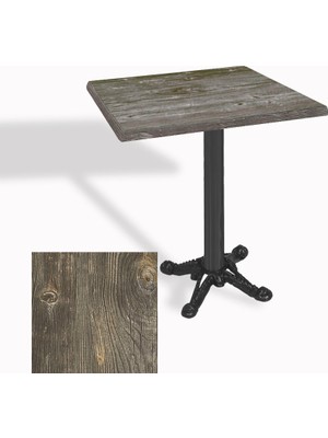 Dockers Çipa Döküm Ayak Kare Masa 80X80 cm - (Werzalit, Wermodin ve Allzalit Tabla) - Old Pine