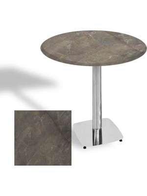 Dockers Tokyo Yuvarlak Masa (Kromnikel) Çap 60CM - (Werzalit, Wermodin ve Allzalit Tabla) - Halong