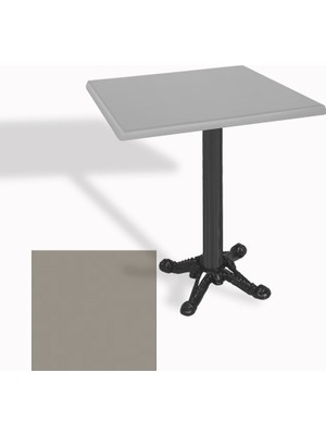 Dockers Çipa Döküm Ayak Kare Masa 80X80 cm - (Werzalit, Wermodin ve Allzalit Tabla) - Koyu Gri