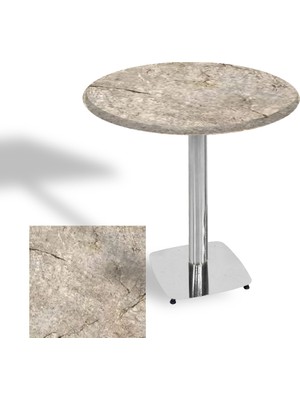 Dockers Tokyo Yuvarlak Masa (Kromnikel) Çap 70CM - (Werzalit, Wermodin ve Allzalit Tabla) - Scala Marble