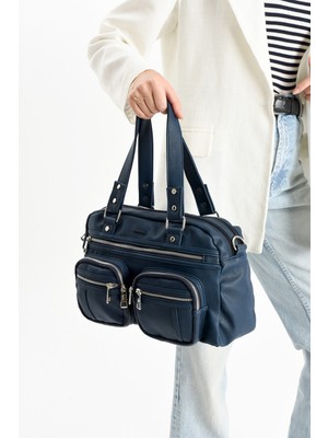 Mega Çanta Lizbon/yumuşak Deri Çok Bölmeli Kadın Kol Çantası